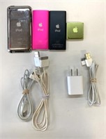 4 Working Apple iPods, Chargers 64GB *Small