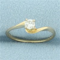 Bypass Design Diamond Solitaire Engagement Ring in