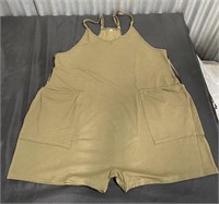 Large Summer Rompers Casual Loose Spaghetti Olive