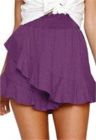 FRTROIN Skorts Skirts for Women Mini Wrap Med