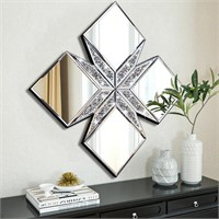 STYLISHIA Crushed Diamond Decorative Mirror 16x16”
