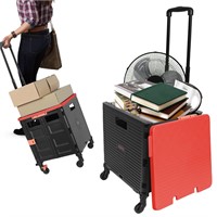 Rolling Crate Utility Cart Collapsible Tote Basket