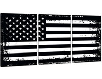 3 Panels Wall Art American Flag Pictures Canvas