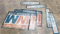 Lot of Magnetic Waste Management Signs