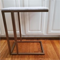 Stone Top Metal Frame Side Table