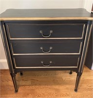 Black and Gold 3 Drawer Chest