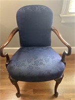 Blue Damask Upholstered Chair A