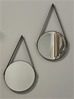 Pair of Round Belt Buckle Mirrors