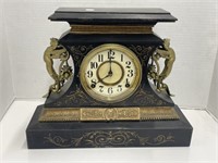 Vintage Cast Iron Ornate Mantle Clock