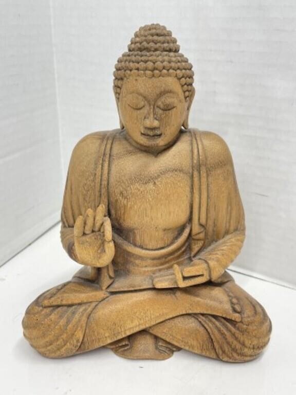 Wooden Buddha Figure, 9 "