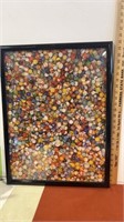 Approximately 24” framed puzzle of marbles