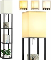 3-Tier Modern Floor Lamp with Shelves