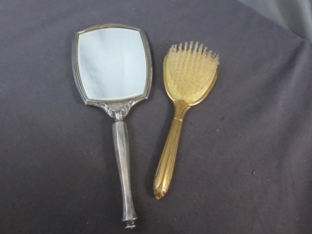 Art Nouveau Brush & Handheld Mirror