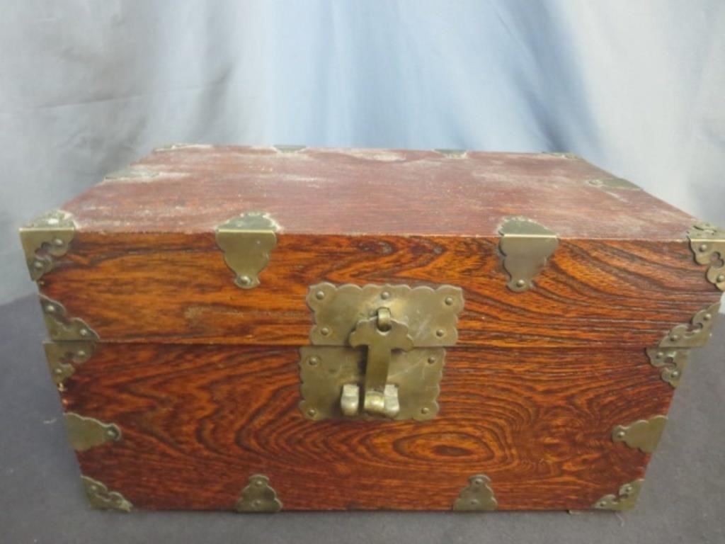 Vintage Asian Wooden Box / Treasure Chest