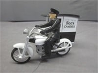 See's Candies Diecast Motorcycle Model w/ Rubber