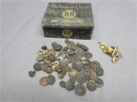 Vintage Military Buttons in a Vintage RB Box