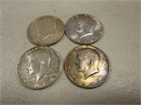 (4) 1964 Kennedy Half Dollars A