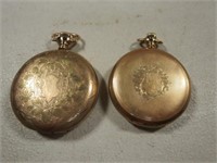 Pair Of Vintage Wind Up Pocket Watches Illinois