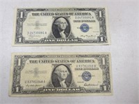 1935 & 1957 $1 Silver Certificates Blue Seals