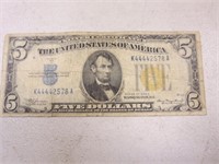 1934-A $5 Silver Certificate Yellow Seal
