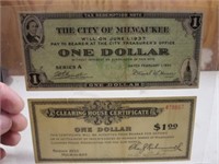 1933 Clearing House Certificate Milwaukee & 1934