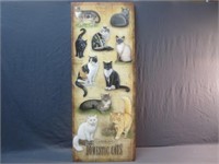 ~ Common Domestic Cats Wooden Wall Board 12x30