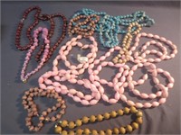 (15) Wooden Bead Necklaces