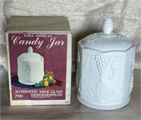 Early American Milk Glass Candy Jar