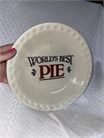 "The World's Best Pie" Pottery Pie Plate