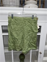 100% Linen Olive Green Shorts (Just Wrinkly) Sz 8