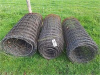 (3) Partial Rolls of Red Brand Fence