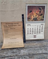 2pcs railroad ephemera - 1965 Santa Fe calendar,