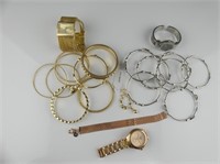 ASS'T SILVER/GOLD TONE BANGLES, BRACELETS, WATCHES