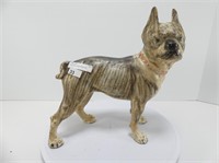 PAINTED CAST BOSTON TERRIER - 10" TALL