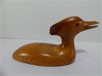M.A. RACK WOOD CARVED RED-BREASTED MERGANSER