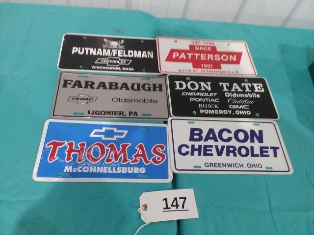 6 Auto Dealer License Plates