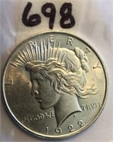 1922 Peace Silver Dollar UNC