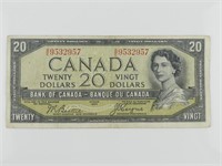 1954 BANK OF CANADA $20 BANKNOTE - DEVIL'S FACE