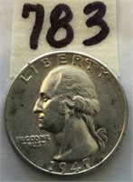 1947D Washington Silver Quarter