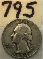 1954D Washington Silver Quarter