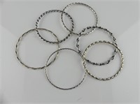 2 MARKED STERLING & 4 UNMARKED BANGLES