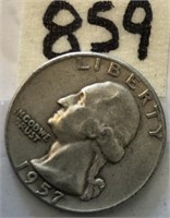 1957D Washington Silver Quarter