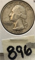 1962D Washington Silver Quarter