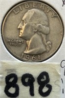 1961D Washington Silver Quarter