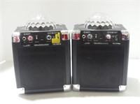 PAIR OF ION HOUSE PARTY AMPS W/AFFECT LIGHTS