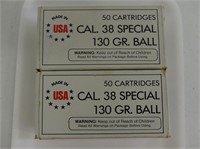 100 OLIN USA .38 SPECIAL ROUNDS