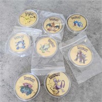 8- Pokemon Golden Metal Coins