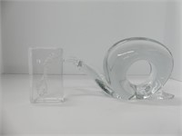 NORWAY CRYSTAL PAPERWEIGHT, 11" GLASS SNAIL