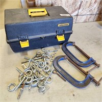 Toolbox, eye bolts & 6" Clamps