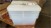 Sterilite Storage Totes, 5 boxes, 3 Lids